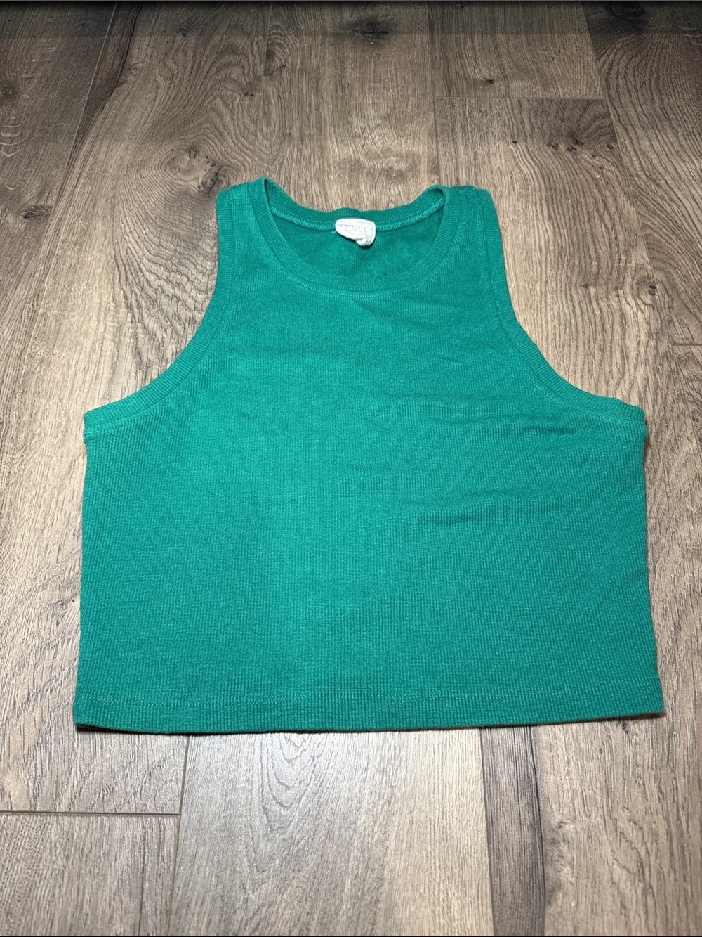 TILT Emerald Ribbed Crop Tank